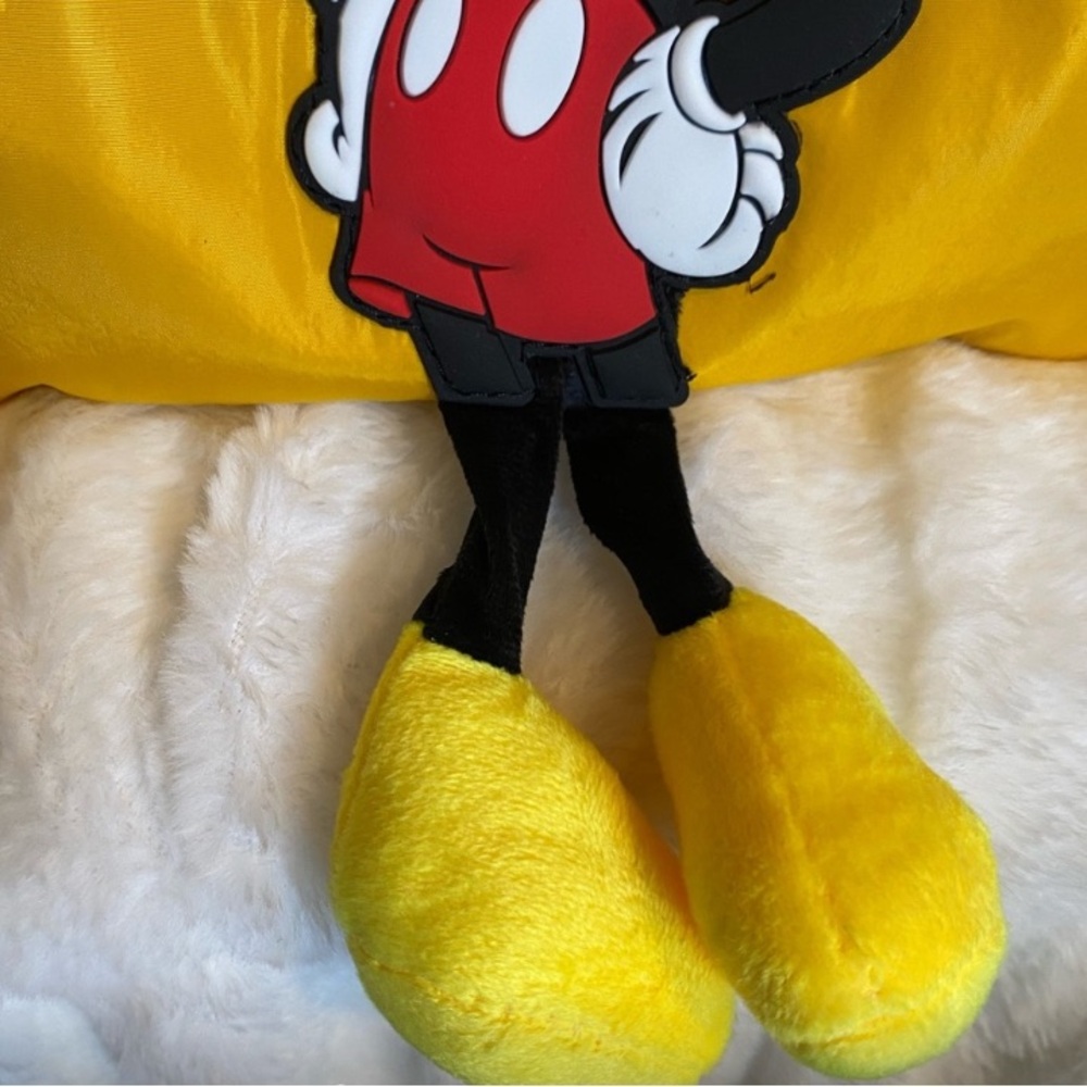 DISNEY Mickey Mouse Insulated Backpack in Yellow with Hanging Legs. - Picture 3 of 5